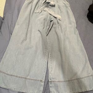 LOFT belted high rise wide leg Jeans